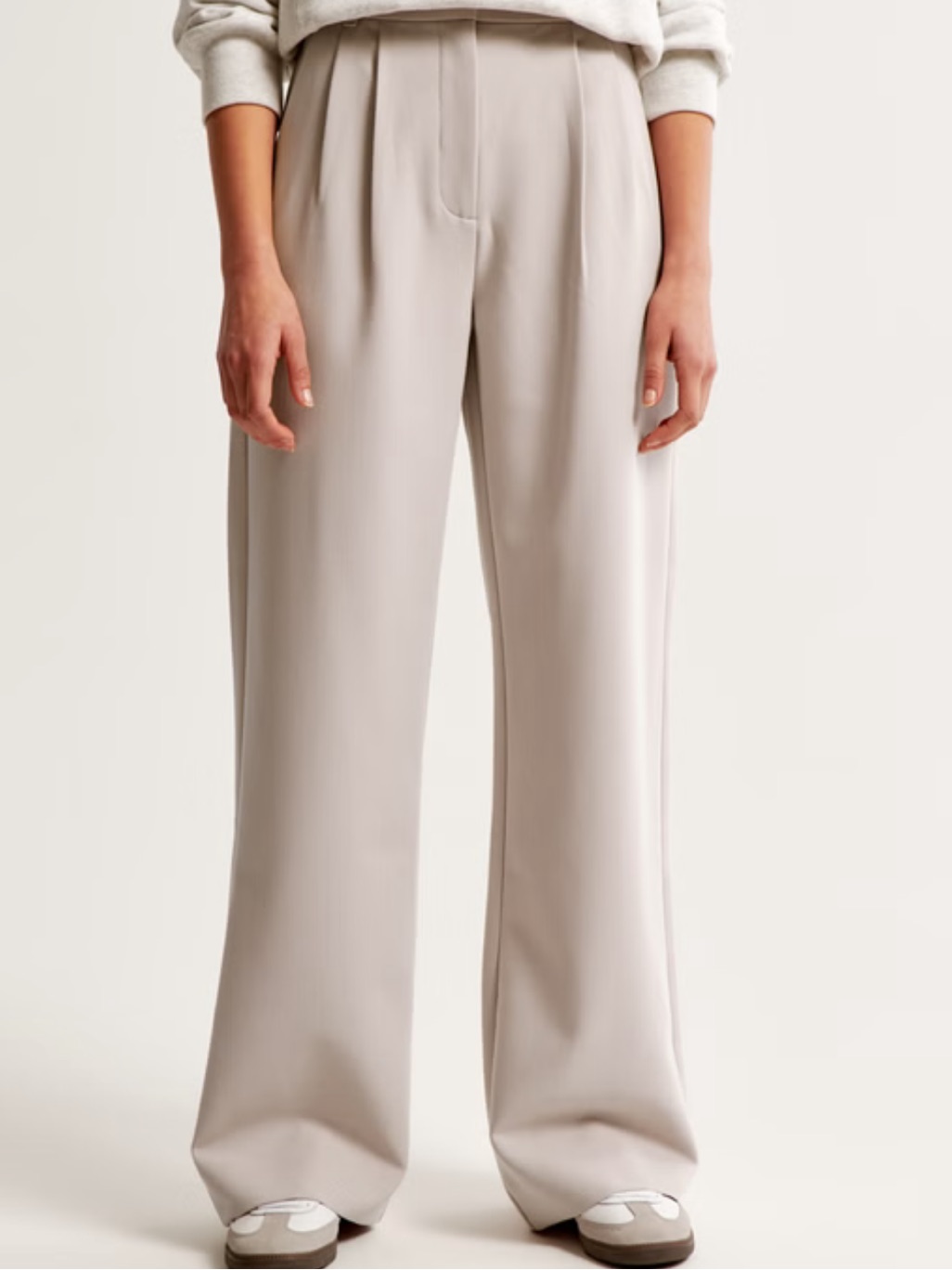 Curve Love A&F Sloane Tailored Wide Leg Pant - 26 Long - Taupe